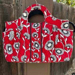 Vera Bradley Sophie Handbag Deco Daisy Red Black White Retired Floral Purse